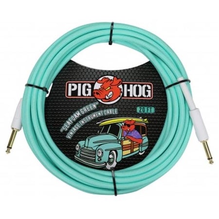 Ace Products Group PCH20SG Woven Jacket Tour Grade Instrument Cable; 20 Ft. - Seafoam Green